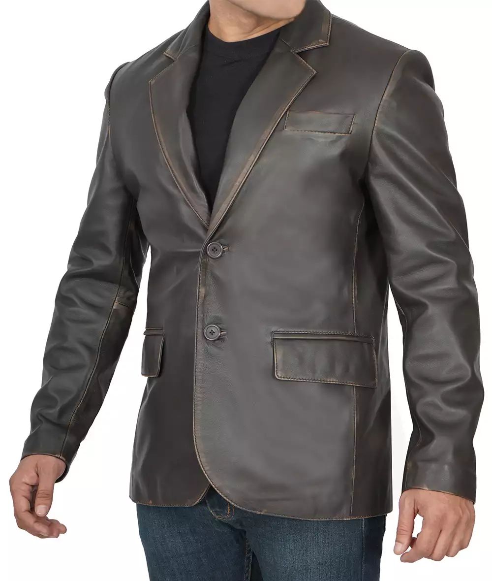 Bringo_Mens_Distressed_Two_Button_Notch_Lapel_Vintage_Dark_Brown_Lambskin_Leather_Blazer_Vents