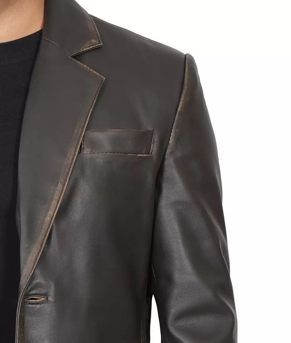 Bringo_Mens_Distressed_Two_Button_Notch_Lapel_Vintage_Dark_Brown_Lambskin_Leather_Blazer_Vents