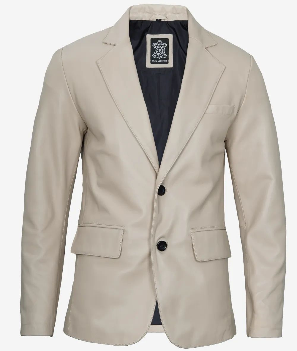 Bringo_Mens_Two_Button_Notch_Lapel_Beige_Lambskin_Leather_Blazer_Vents