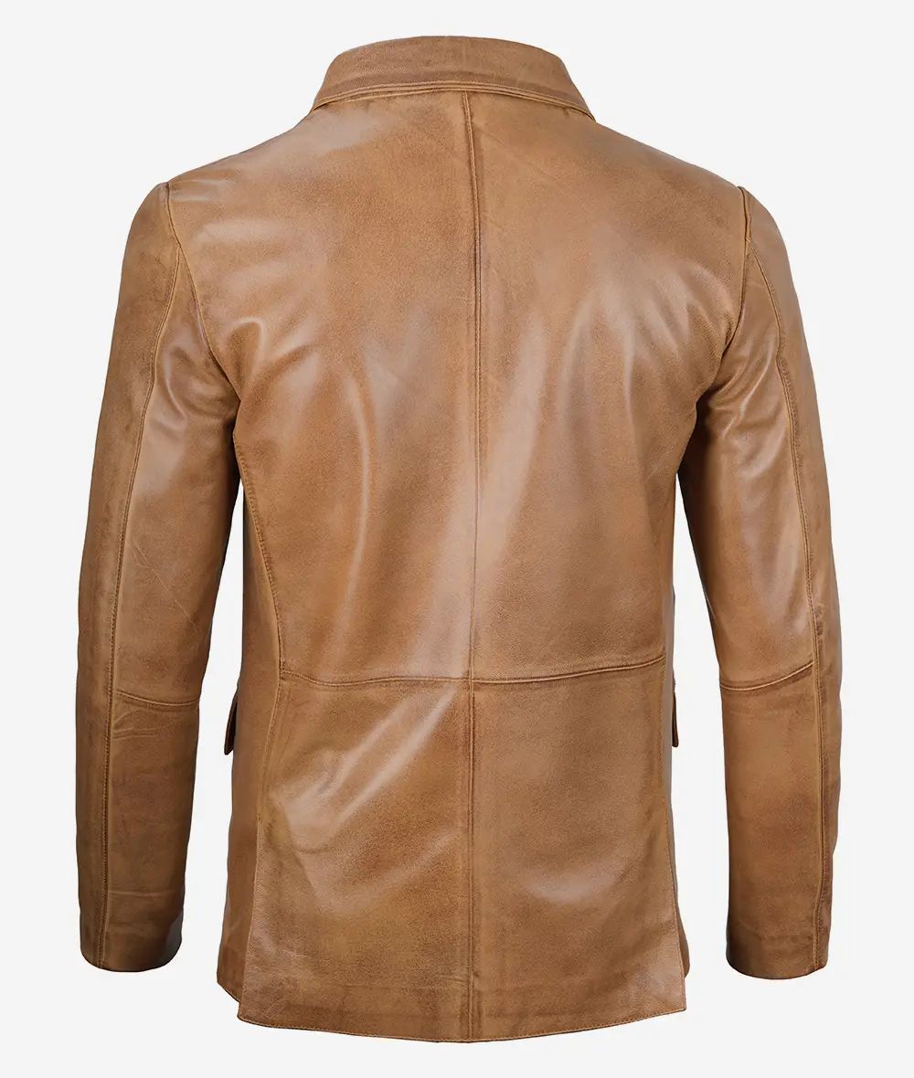 Bringo_Mens_Two_Button_Notch_Lapel_Camel_Brown_Lambskin_Leather_Blazer_Vents