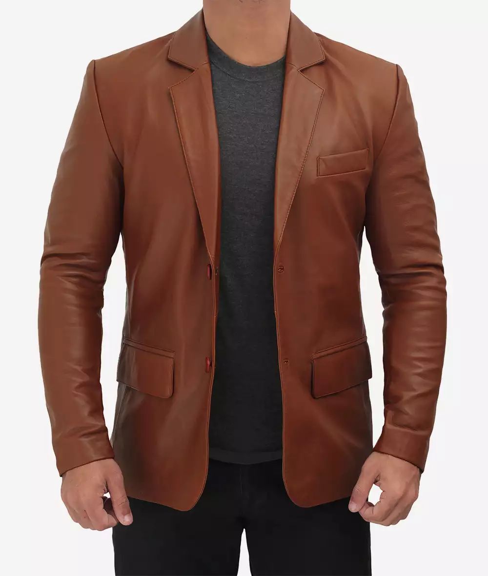 Bringo_Mens_Two_Button_Notch_Lapel_Cognac_Lambskin_Leather_Blazer_Coat_Vents