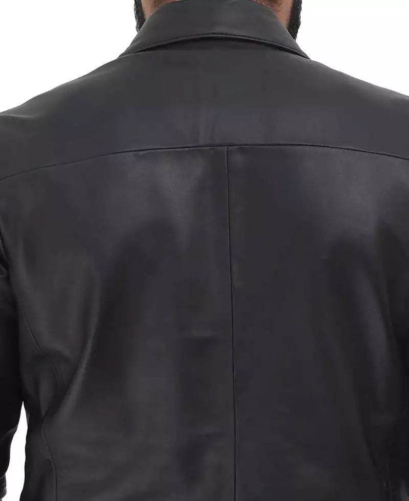 Bringo_Mens_Two_Button_Notch_Lapel_Jet_Black_Lambskin_Leather_Blazer_Coat_Vents