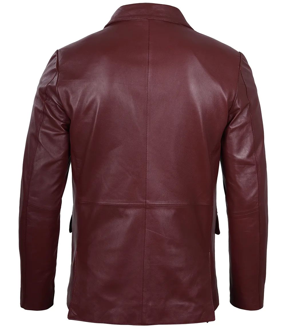 Bringo_Mens_Two_Button_Notch_Lapel_Maroon_Lambskin_Leather_Blazer_Coat_Vents