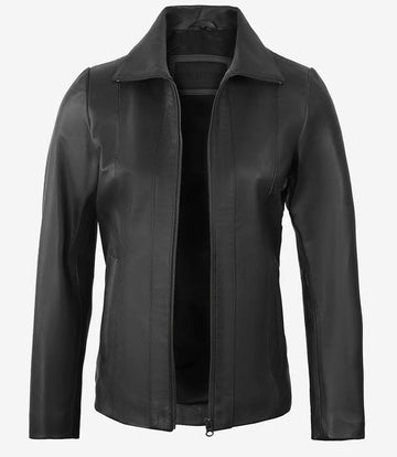 Women's Stylish Moto Biker Real Lambskin Leather Car Coat