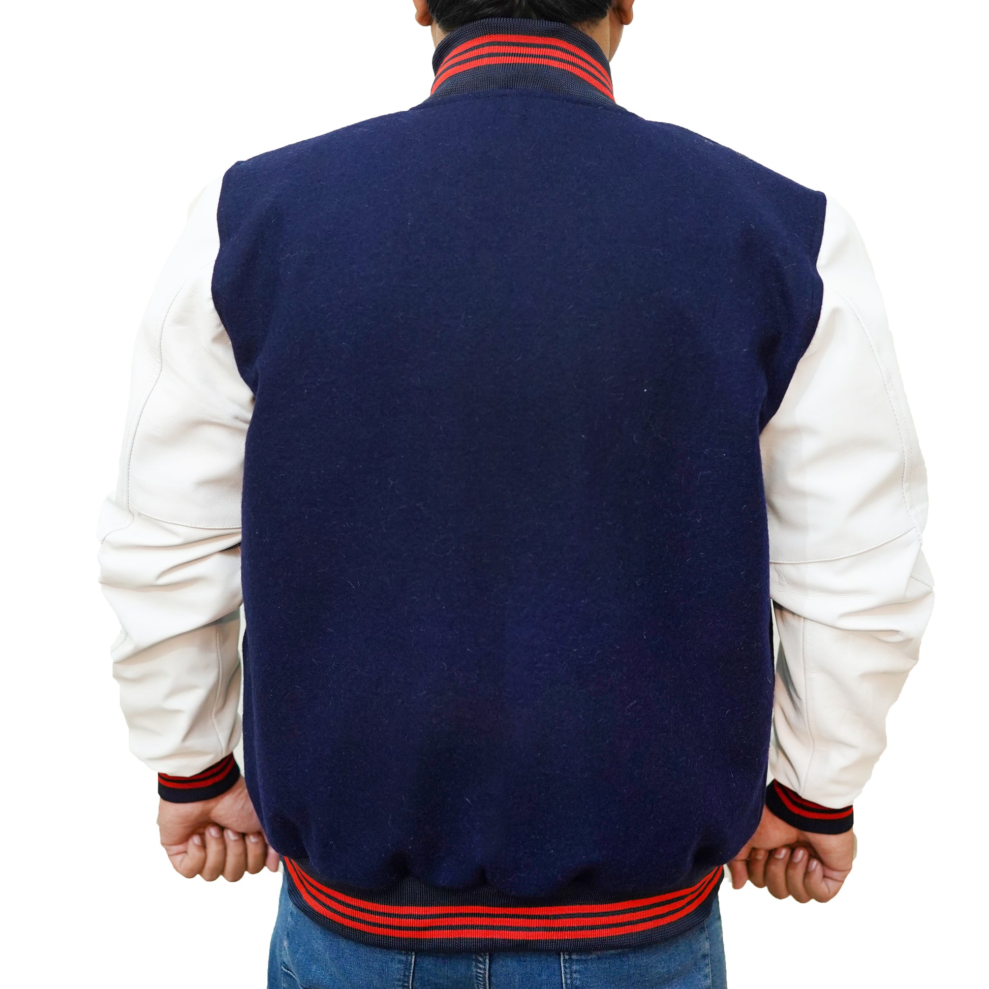 Bringo_Mans_Moto_Biker_Racer_Bomber_Rib_Knitted_Collar_Varsity_Letterman_Jacket_Navy_Blue_Wool_White_Lambskin_Leather_Snap_Button_1