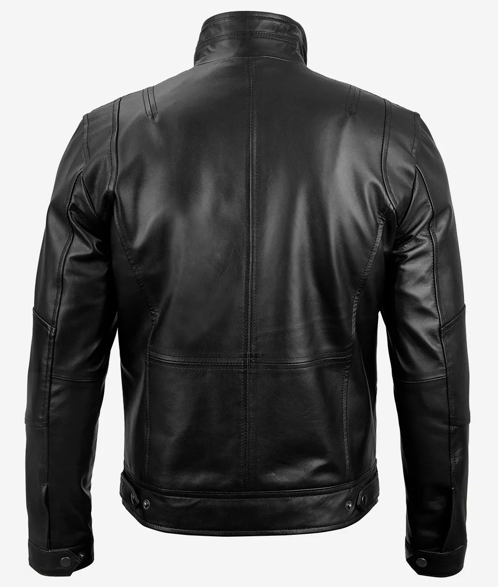 Bringo_Mens_Bomber_Moto_Biker_Racer_Trucker_Lambskin_Black_Leather_Jacket