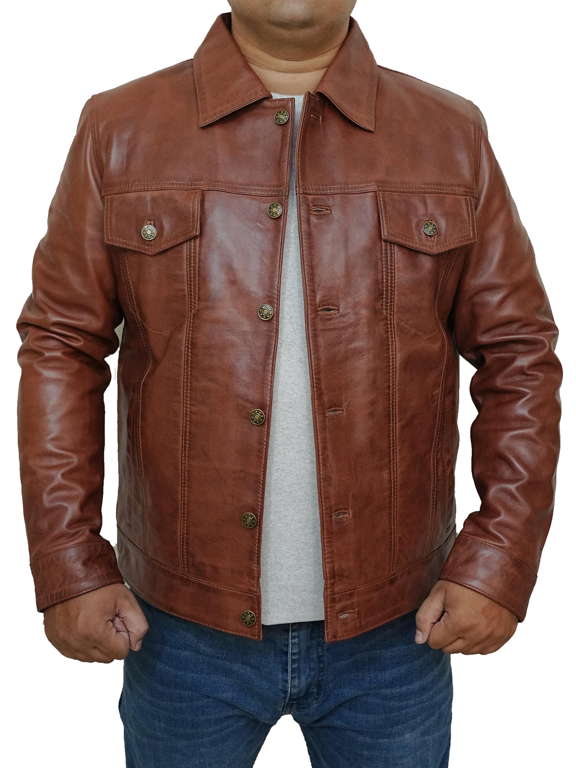 Bringo_Mens_Moto_Biker_Racer_Trucker_Shirt_Collar_Button_Cognac_Lambskin_Leather_Jacket