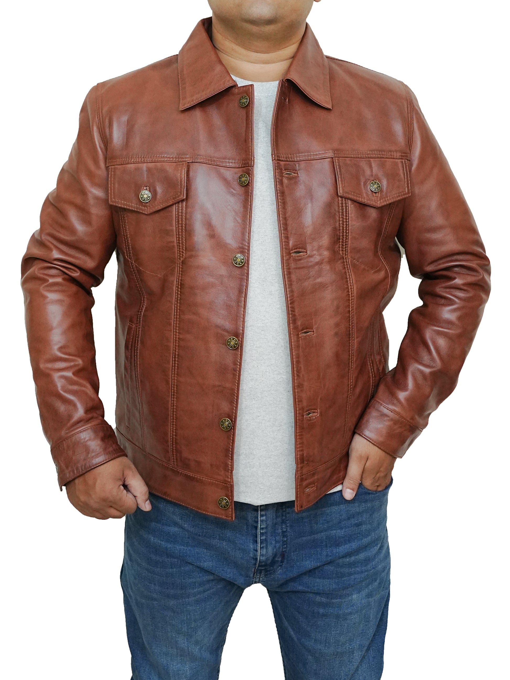 Bringo_Mens_Moto_Biker_Racer_Trucker_Shirt_Collar_Button_Cognac_Lambskin_Leather_Jacket