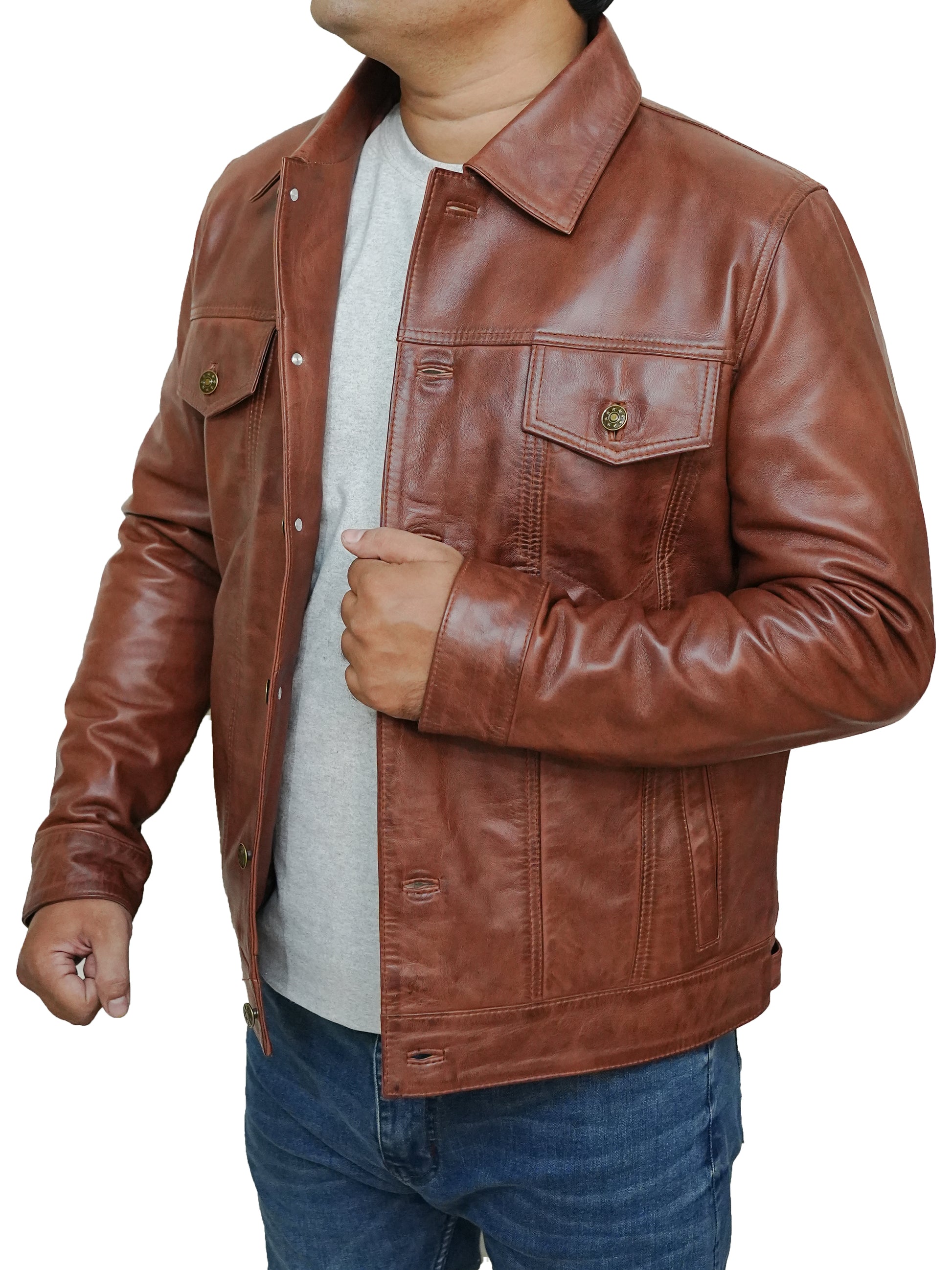 Bringo_Mens_Moto_Biker_Racer_Trucker_Shirt_Collar_Button_Cognac_Lambskin_Leather_Jacket
