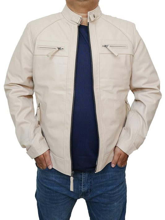 Bringo_Mens_Quilted_Shoulders_Moto_Biker_Cafe_Racer_Metal_Zipper_Strap_Collar_Beige_Lambskin_Leather_Jacket