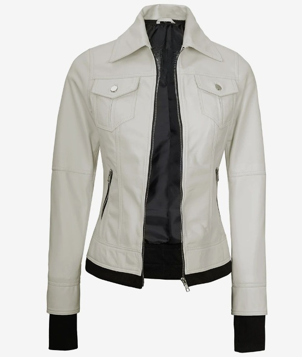 Bringo_Women_Moto_Biker_Racer_Bomber_Removable_Hood_Thumbhole_Shirt_Collar_Off_White_Lambskin_Leather_Jacket_Metal_Zipper