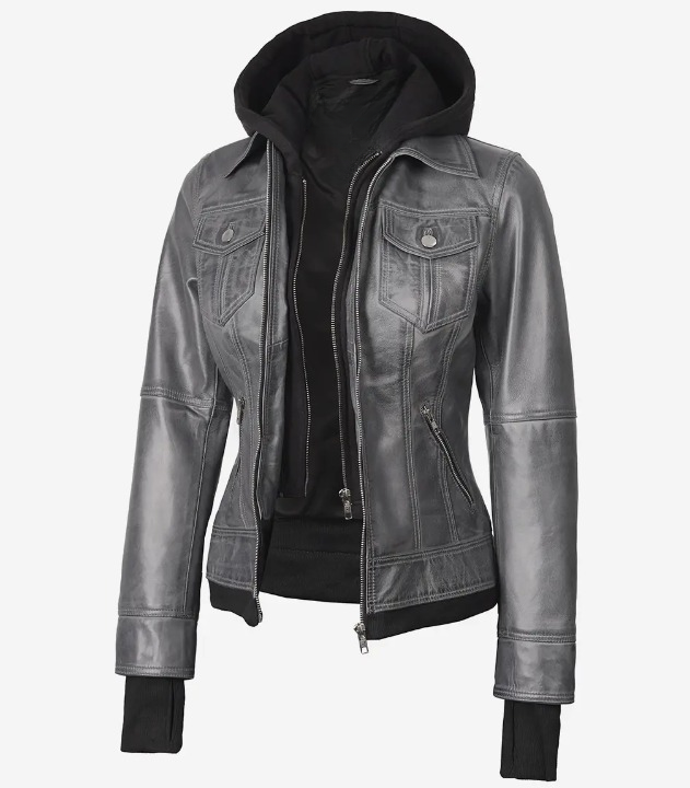 Bringo_Womens_Bomber_Removable_Hood_Rub_Off_Grey_Lambskin_Leather_Jacket_Thumbhole