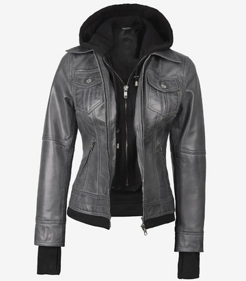 Bringo_Womens_Bomber_Removable_Hood_Rub_Off_Grey_Lambskin_Leather_Jacket_Thumbhole