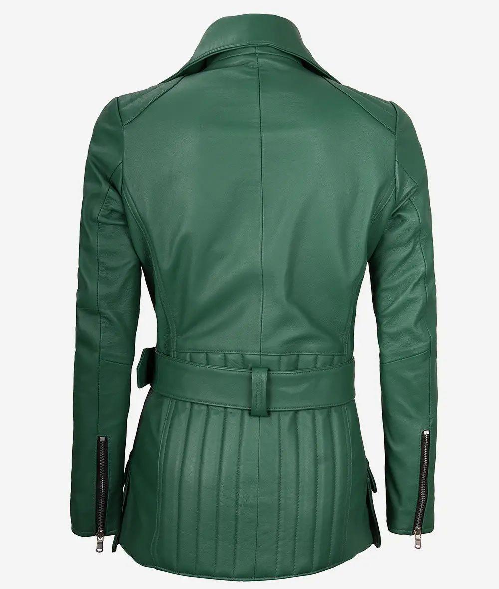 Bringo_Womens_Moto_Biker_Racer_Belted_Green_Lambskin_Leather_Jacket