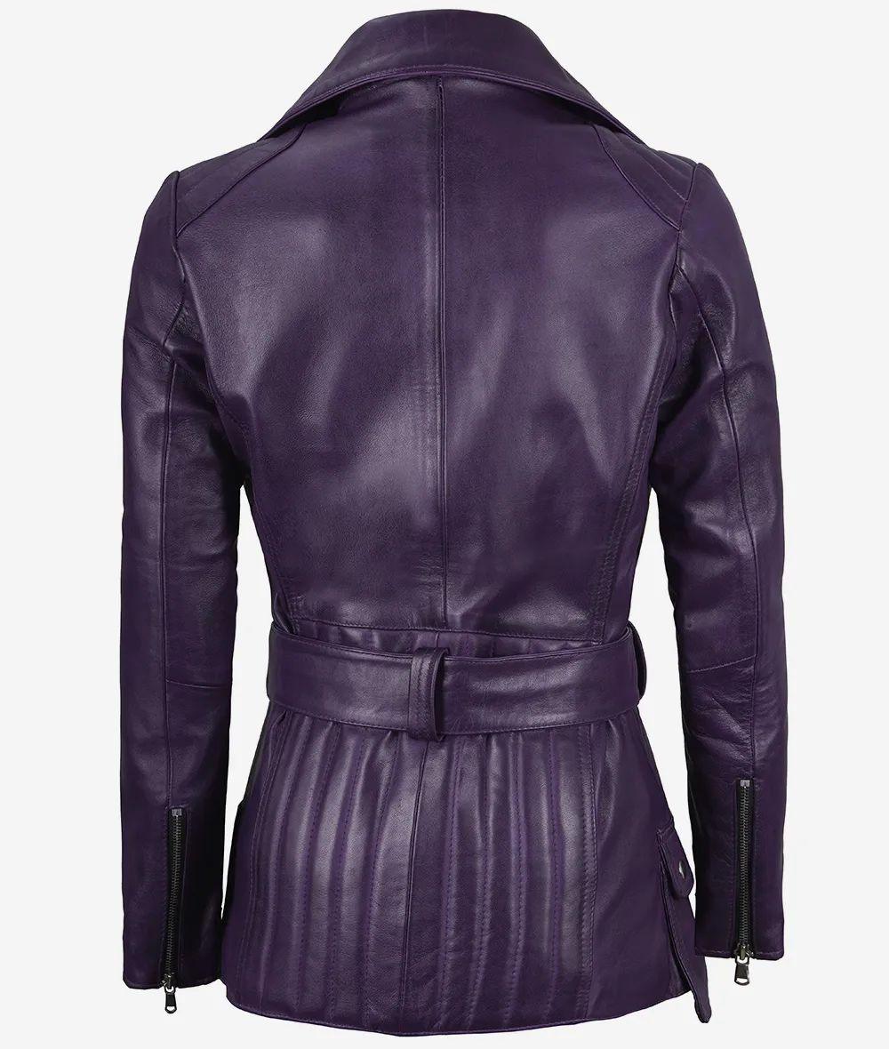 Bringo_Womens_Moto_Biker_Racer_Belted_Purple_Lambskin_Leather_Jacket