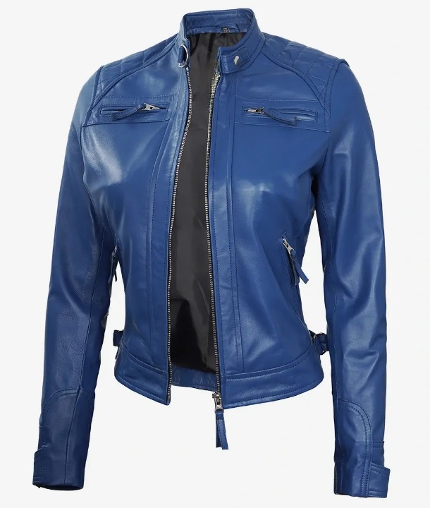 Bringo_Womens_Moto_Biker_Racer_Real_Lambskin_Blue_Leather_Jacket