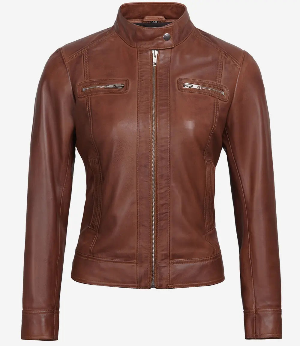 Bringo_Womens_Moto_Biker_Racer_Real_Lambskin_Cognac_Leather_Jacket