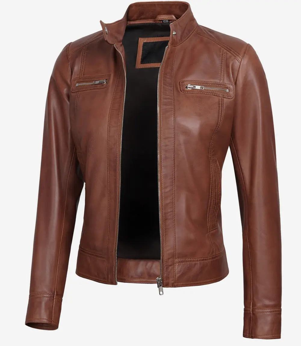 Bringo_Womens_Moto_Biker_Racer_Real_Lambskin_Cognac_Leather_Jacket