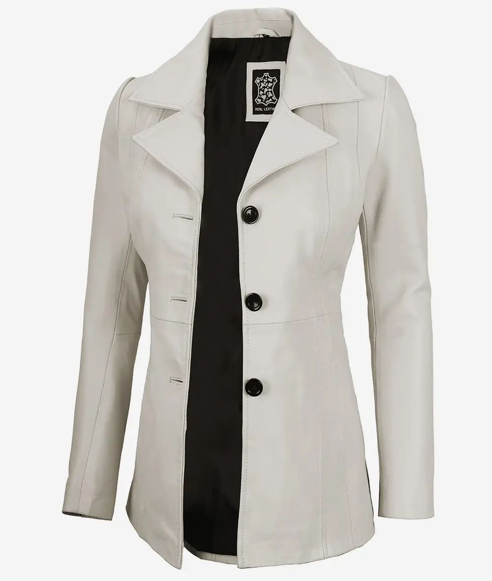 Bringo_Womens_Three_Button_Lapel_Collar_Off_White_Lambskin_Leather_Blazer