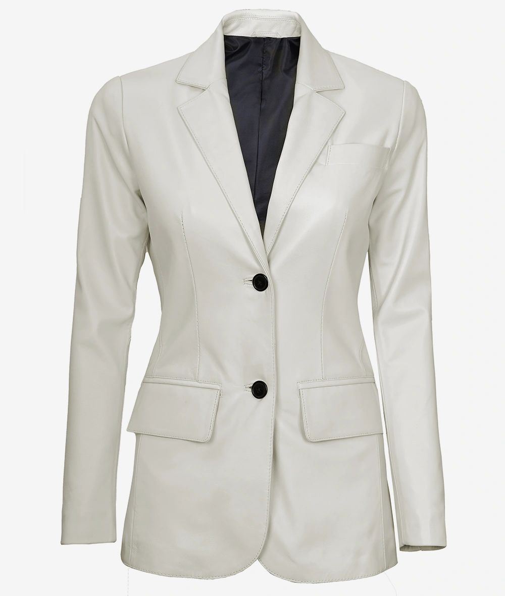 Bringo_Womens_Two_Button_Notch_Lapel_Off_White_Lambskin_Leather_Blazer_Vents