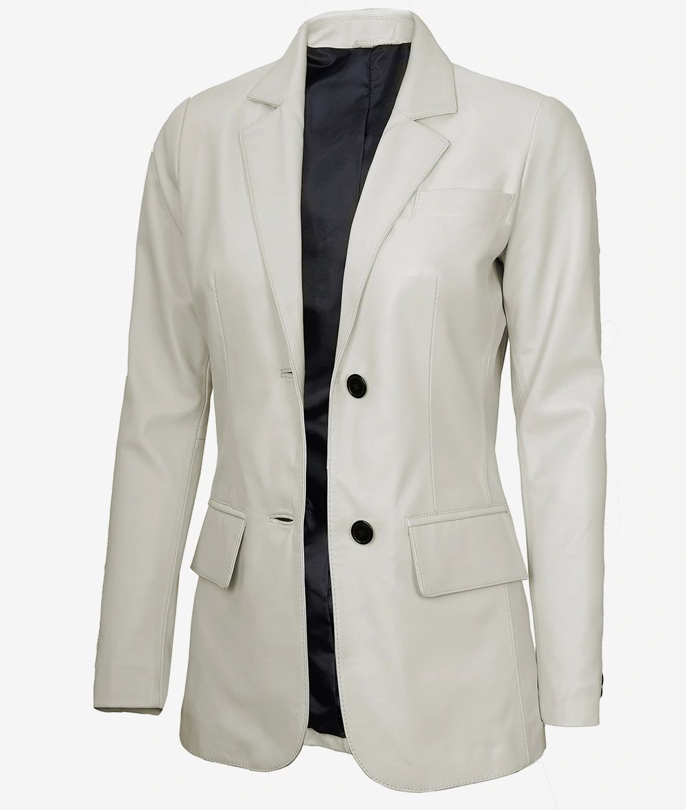 Bringo_Womens_Two_Button_Notch_Lapel_Off_White_Lambskin_Leather_Blazer_Vents
