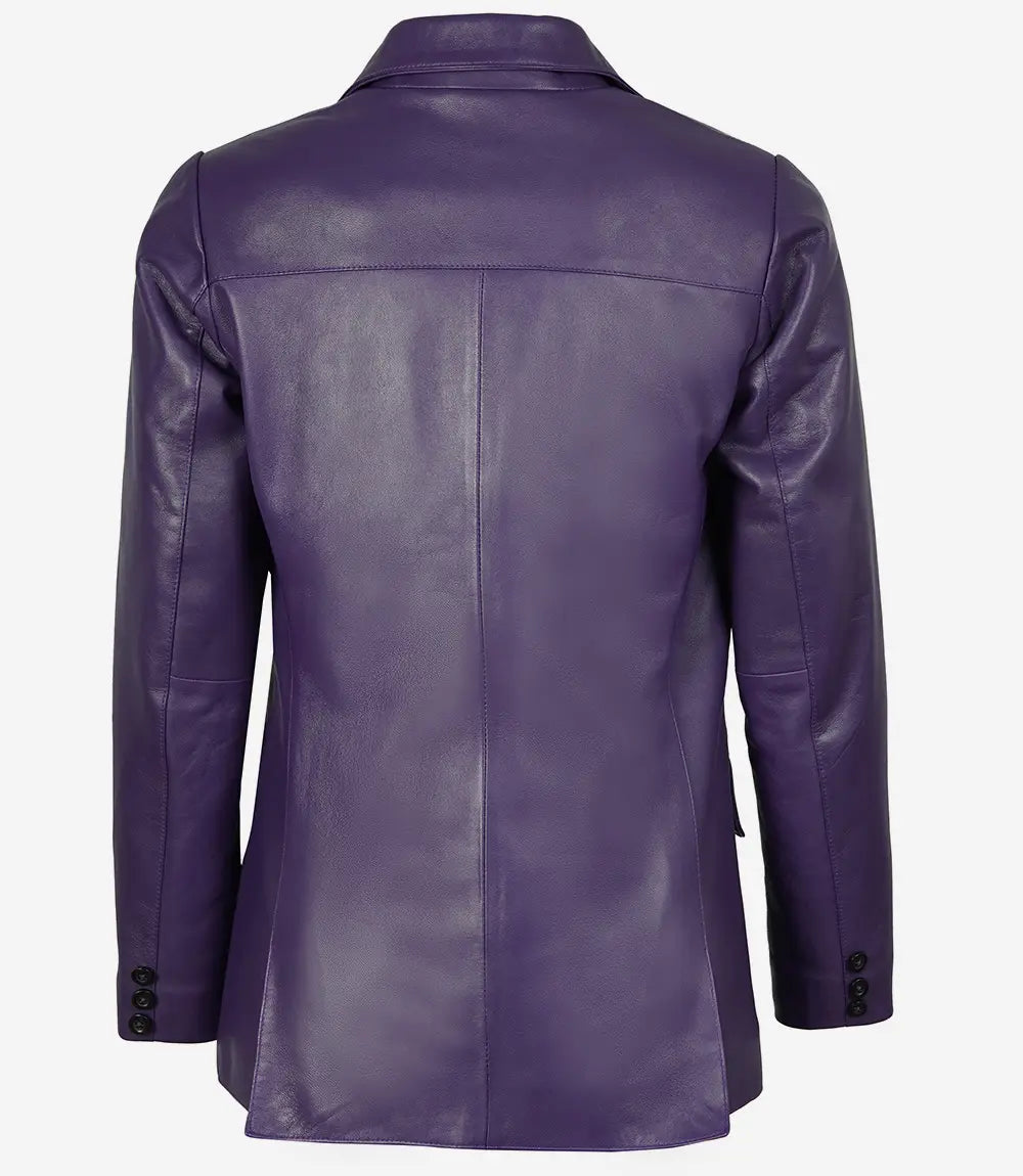 Bringo_Womens_Two_Button_Notch_Lapel_Purple_Lambskin_Leather_Blazer_Vents