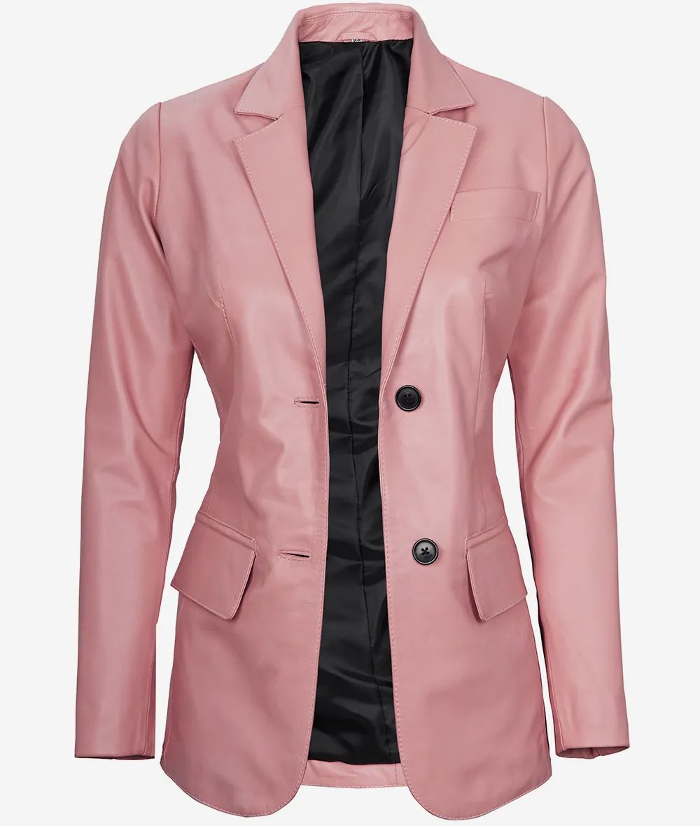 Women's Stylish Look Real Lambskin Two Button Leather Blazer