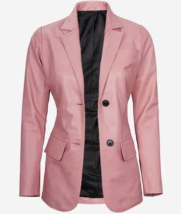 Women's Stylish Look Real Lambskin Two Button Leather Blazer